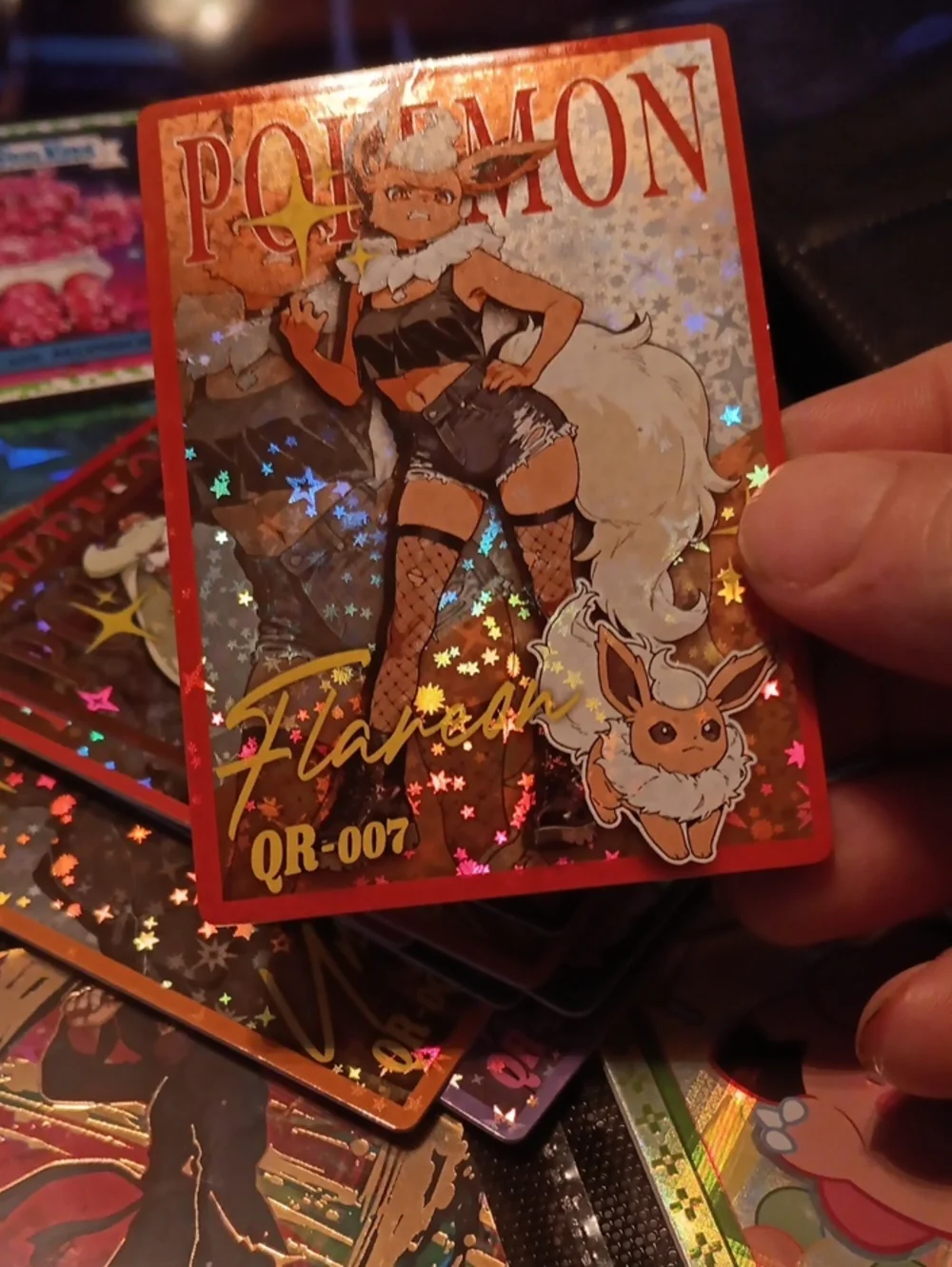 Pokemon Red Holographic Flareon Trading Card